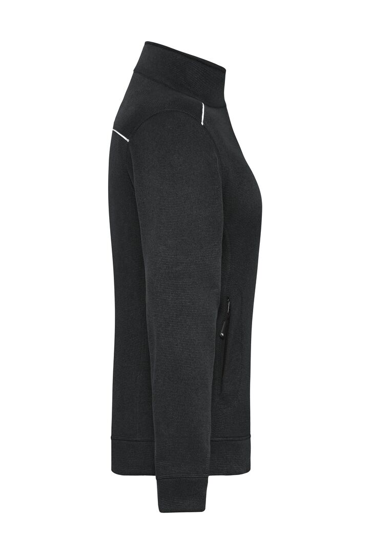 JN Damen Strickfleece-Jacke JN897 black/black, Größe XXL