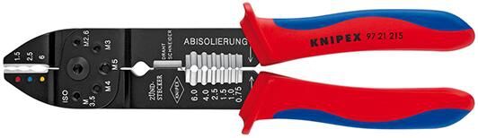 KNIPEX 97 21 215 Crimpzange mit Mehrkohne-Hülle schwarz lackiert 230mm KNIPEX 97 21 215 Crimpzange mit Mehrkohne-Hülle schwarz lackiert 230mm