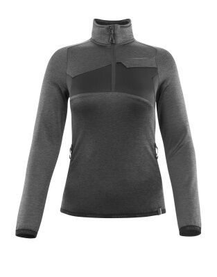 MASCOT Accel. Fleece-Pullover Damen Gr. L dunkelant/schw RV kurz 18053-316