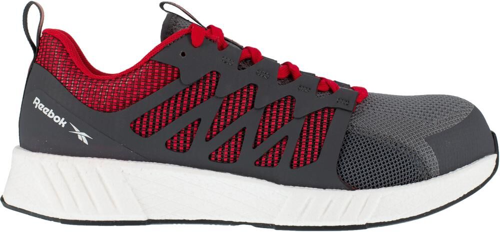 REEBOK Halbschuh Fusion Flexweave Work S1P, grau-rot-weiß, Größe 38