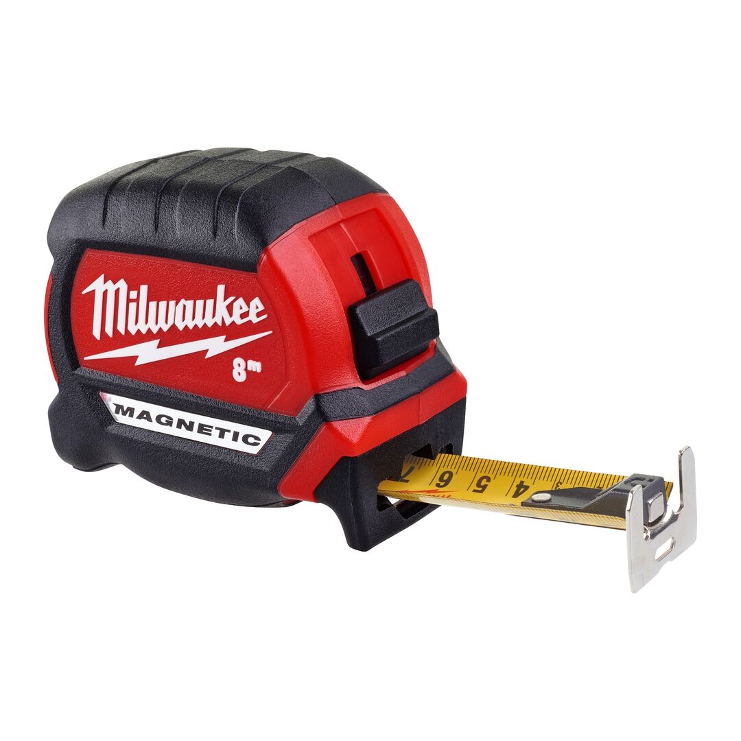 MILWAUKEE Premium-Bandmaß 8 m magnetisch, 27 mm breites Band