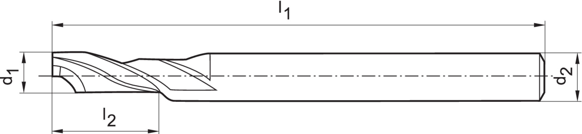 FORMAT Einzahnfräser WN HSSE 5 mm für Alu