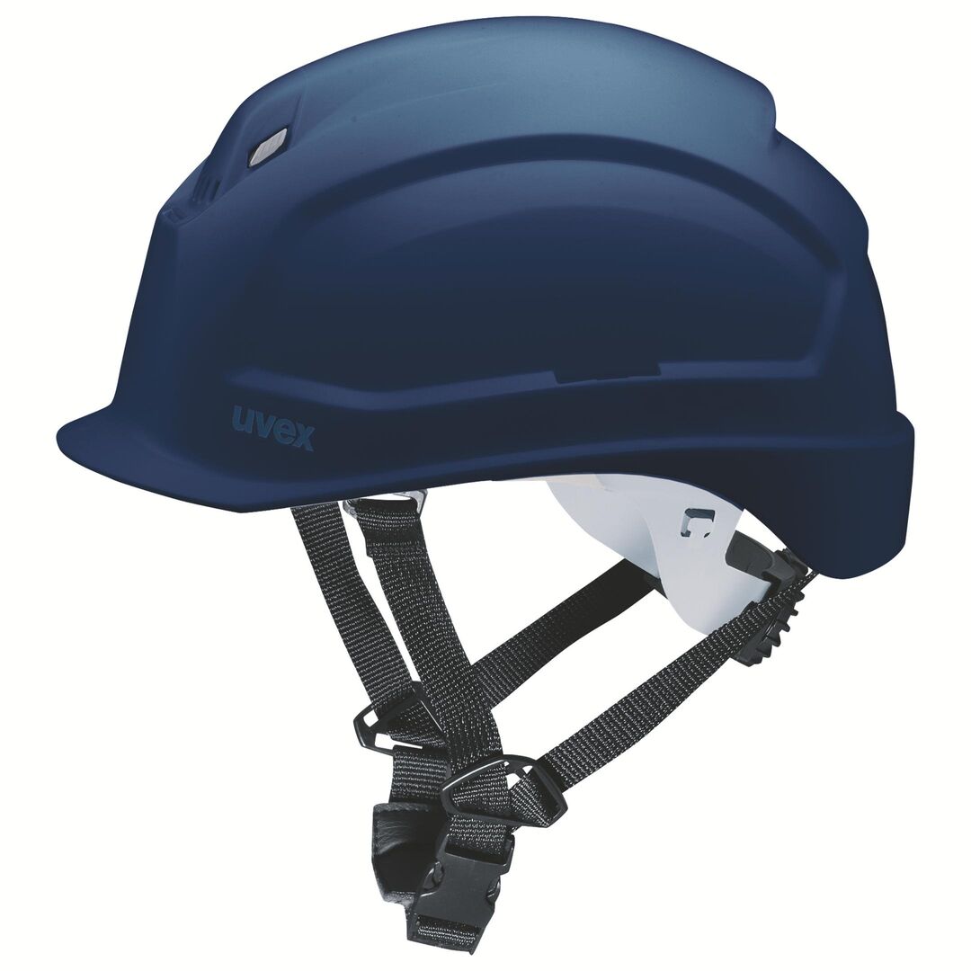 UVEX Schutzhelm pheos S-KR 9772 kurzer Schirm, Drehrad, blau