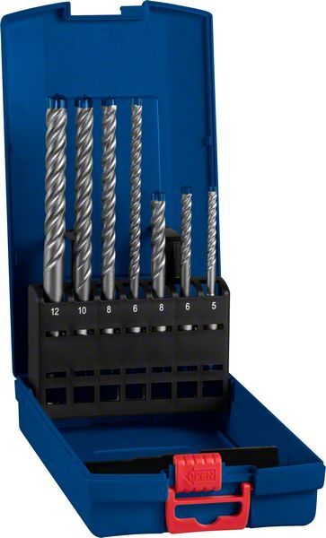 BOSCH Hammerbohrer-Set SDS Plus-7X 5/6/8x50, 6/8/10/12x100 mm, 7-teilig BOSCH Hammerbohrer-Set SDS Plus-7X 5/6/8x50, 6/8/10/12x100 mm, 7-teilig