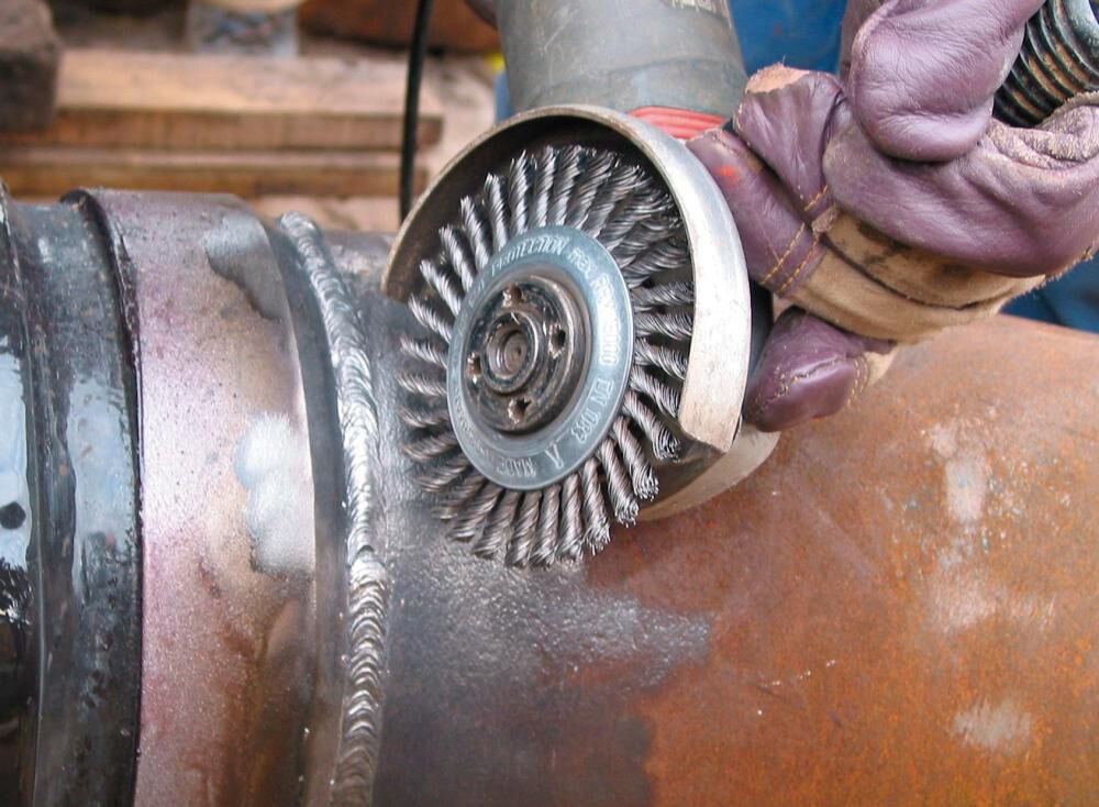 LESSMANN Pipelinebürste Stahldraht 115x6mm gezopft 0,5mm