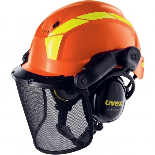 UVEX Schutzhelm pheos forestry 9774 kurzer Schirm, Drehrad, orange