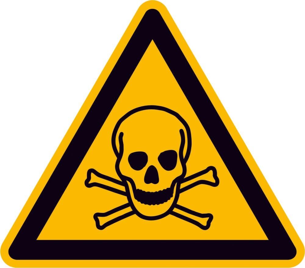 Warnschild GIFTIGE STOFFE 200mm FOLIE Nr. 21.0170