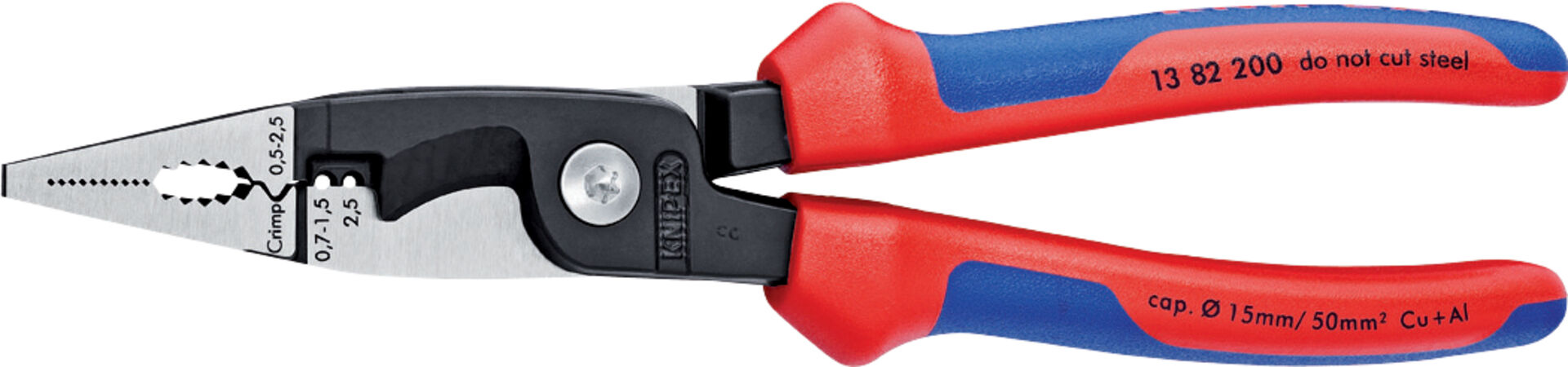 KNIPEX 13 82 200 Elektro- Installationszange schw atrA 200mm KNIPEX 13 82 200 Elektro- Installationszange schw atrA 200mm