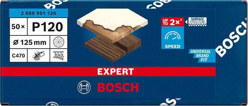 BOSCH EXPERT Schleifblätter 50er Pack C470, 125 mm, K120 BOSCH EXPERT Schleifblätter 50er Pack C470, 125 mm, K120