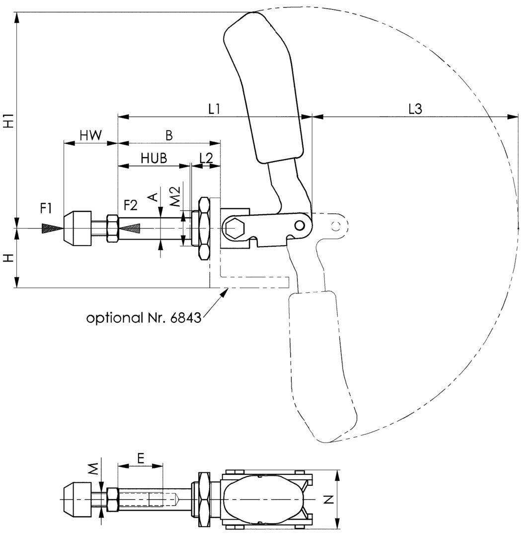 Schubstangenspanner Gr. 2 kurze Bauform AMF
