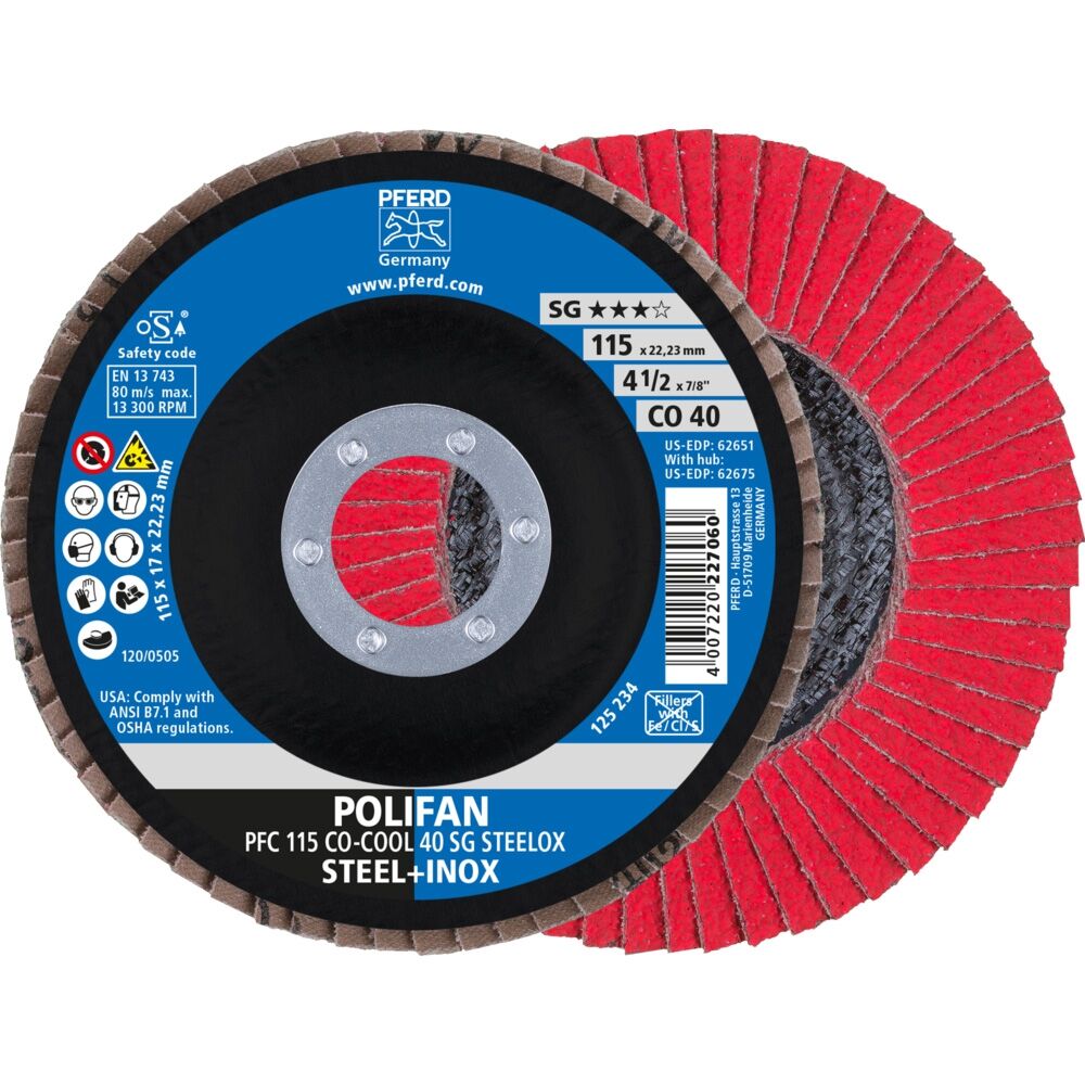 Fächerschleifscheibe gewölbt 115mm CO40 SGP-COOL Pferd Fächerschleifscheibe gewölbt 115mm CO40 SGP-COOL Pferd
