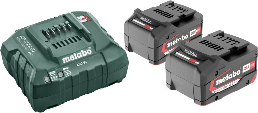 METABO BASIS SET Ladegerät ASC 55 2x Li-Power Akku 18V / 4Ah METABO BASIS SET Ladegerät ASC 55 2x Li-Power Akku 18V / 4Ah