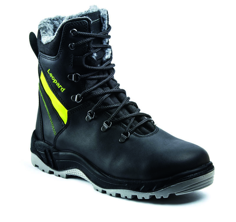 LEOPARD Winterschnürstiefel 01Z482 S3 Schwarz/Gelb Weite 12 Größe 41