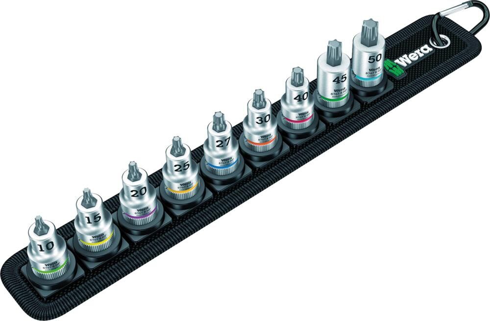 WERA Schraubendrehereinsatz 3/8" Satz mit Haltefunktion, T10-50