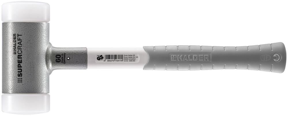 HALDER Schonhammer SUPERCRAFT 40mm rückschlagfrei mit 3-Komponentengriff HALDER Schonhammer SUPERCRAFT 40mm rückschlagfrei mit 3-Komponentengriff