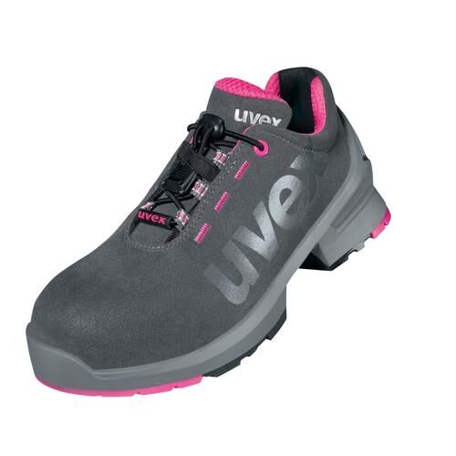 UVEX 1 ladies Sicherheits-Halbschuh Gr.37 W11 S2 ESD SR grau/pink 8562.8