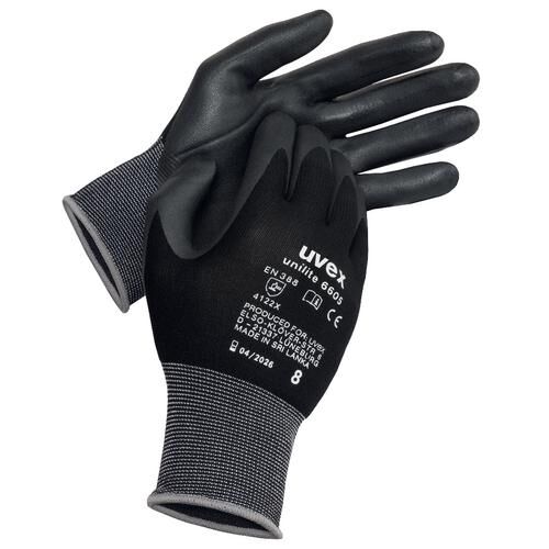 UVEX Montage-Handschuh unilite 6605 Gr. 11 Nitrilschaum schwarz, 6057.3