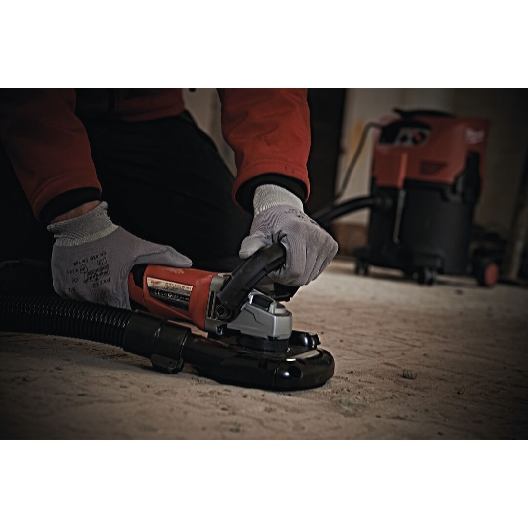 MILWAUKEE Winkelschleifer + Absaughaube Schleifen AGV 15-125 XE DEG-SET