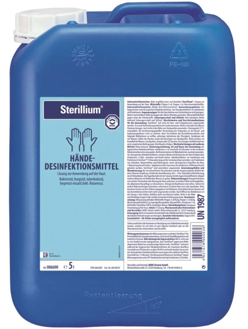 CARAMBA BODE Handdesinfektion " Sterilium" 5 Liter Kanister CARAMBA BODE Handdesinfektion " Sterilium" 5 Liter Kanister