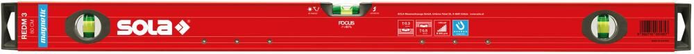 SOLA Magnet-Wasserwaage LM Big REDM 3 60cm pulverbeschichtet SOLA Magnet-Wasserwaage LM Big REDM 3 60cm pulverbeschichtet