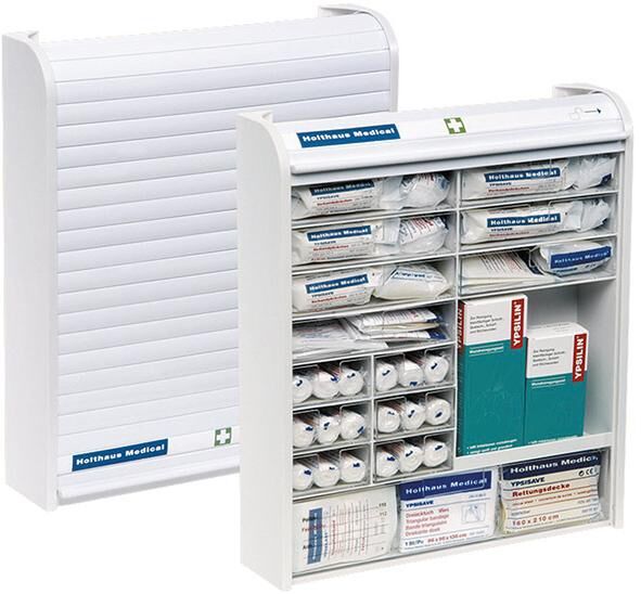 Verbandschrank Rollmed. m. Rollo gef. DIN 13157 Verbandschrank Rollmed. m. Rollo gef. DIN 13157