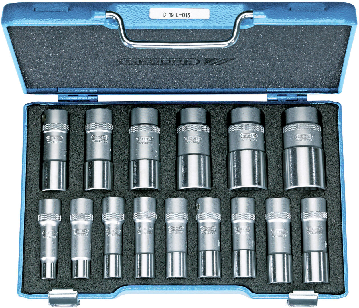 GEDORE Steckschlüsseleinsatz 1/2", lang Satz UD 10-32mm, D 19 L-015, 2190214 GEDORE Steckschlüsseleinsatz 1/2", lang Satz UD 10-32mm, D 19 L-015, 2190214