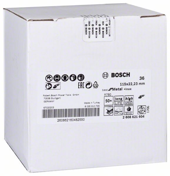 BOSCH Fiberschleifscheibe R780 Best for Metal 115mm K 36