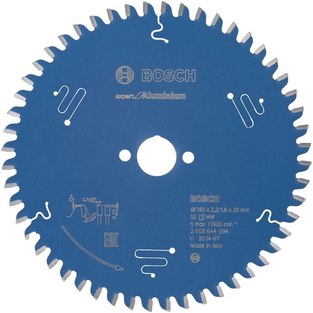 BOSCH Kreissägeblatt Expert for Aluminium,160x20x2,2, TR-F 52