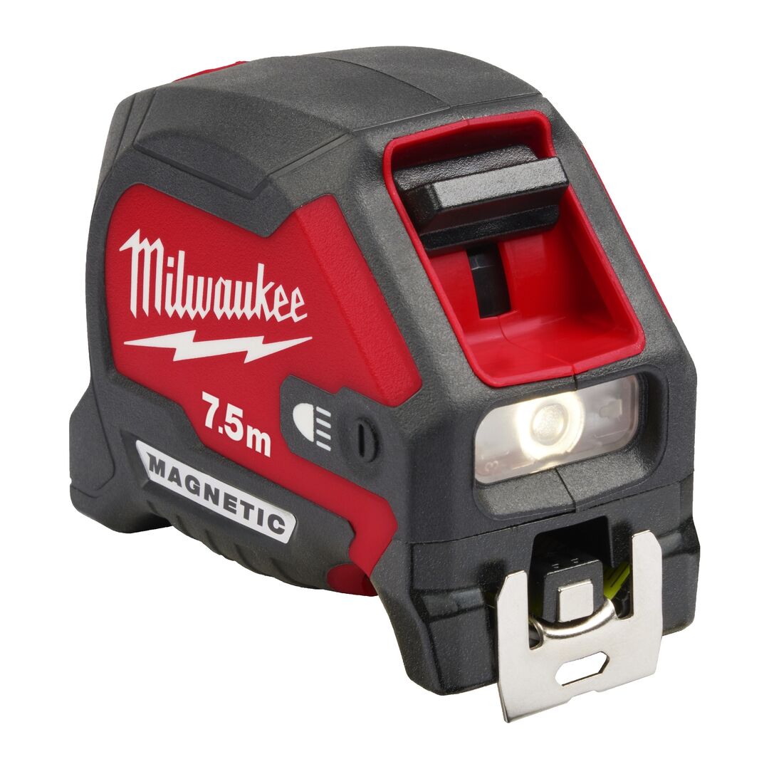 MILWAUKEE LED-Bandmaß 7,5m/25 ft 30 mm breites Band