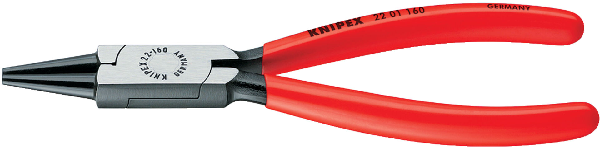 KNIPEX 22 01 140 Rundzange schwarz atramentiert 140 mm