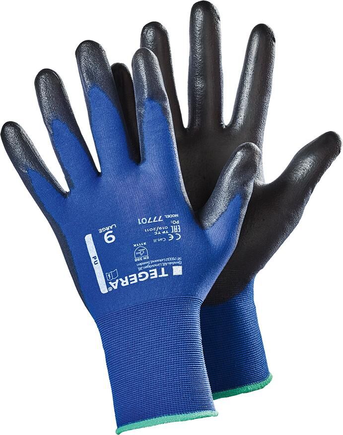 TEGERA Montage-Handschuh 77701 Gr. 5 PU blau/schwarz TEGERA Montage-Handschuh 77701 Gr. 5 PU blau/schwarz