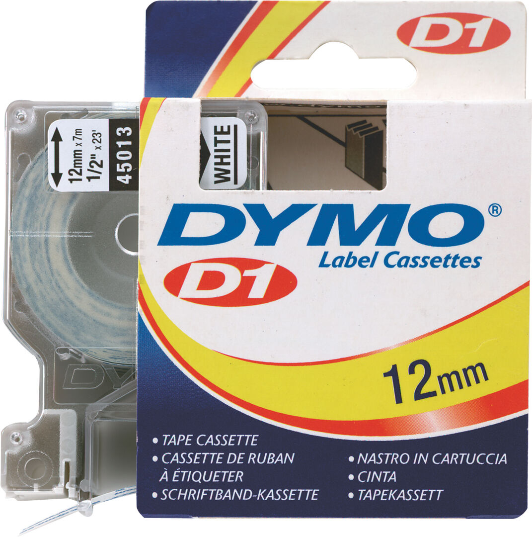 45013 Schriftbänder schwarz/weiss 12mmx7m Dymo