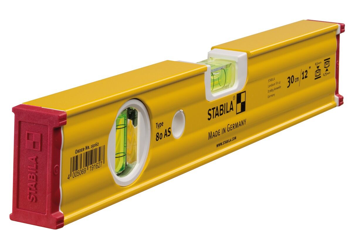 STABILA Wasserwaage Leichtmetall 80AS 30cm