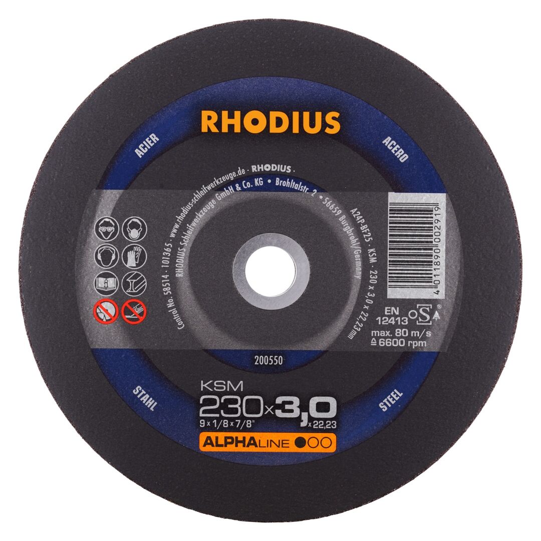 RHODIUS Trennscheibe für Stahl 230x3x22,2 RHODIUS Trennscheibe für Stahl 230x3x22,2