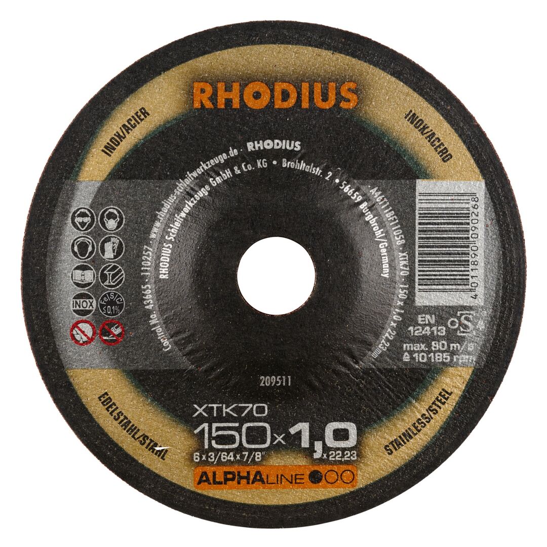 RHODIUS Trennscheibe XTK70 230x1,9mm gekr. RHODIUS Trennscheibe XTK70 230x1,9mm gekr.