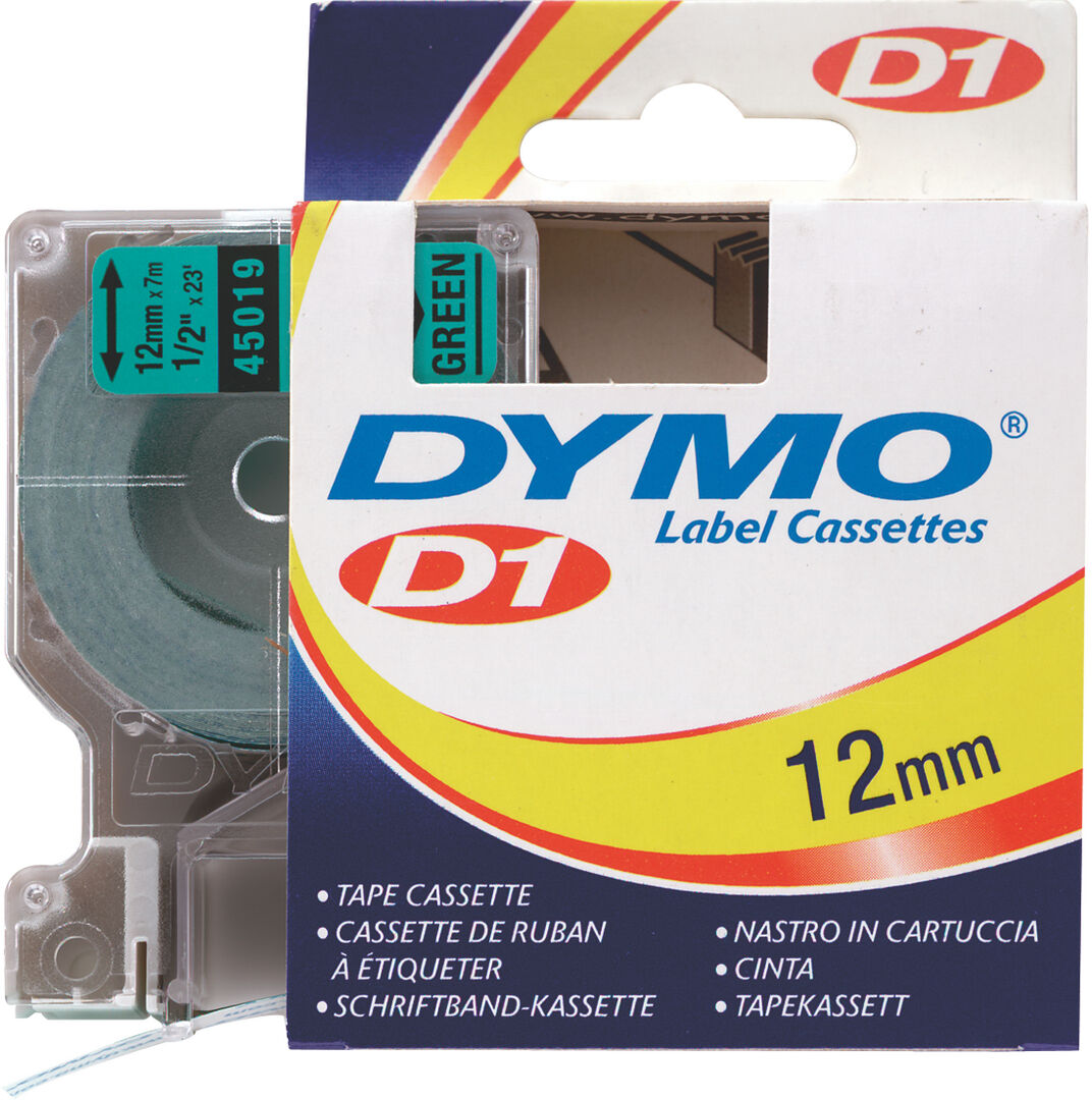 DYMO 45019 Schriftbänder schwarz/grün 12mmx7m