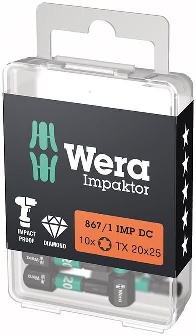 WERA Impaktor-Bit 1/4" TORX 867/1 IMP DC T 20 x 25 mm 10er Pack