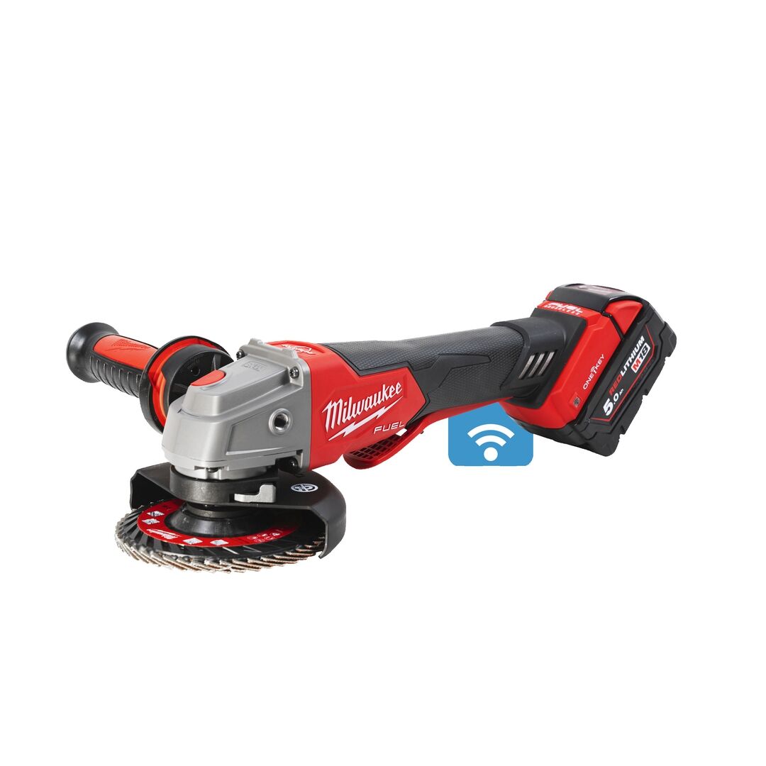 MILWAUKEE Akku-Winkelschleifer M18ONEFSAG125XPDB-502X, 2x5Ah, Ladeg Box MILWAUKEE Akku-Winkelschleifer M18ONEFSAG125XPDB-502X, 2x5Ah, Ladeg Box