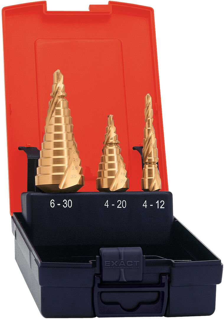 FORMAT StufenbohrerHSS spiralgenutet TiN 4-30,00mm FORMAT StufenbohrerHSS spiralgenutet TiN 4-30,00mm