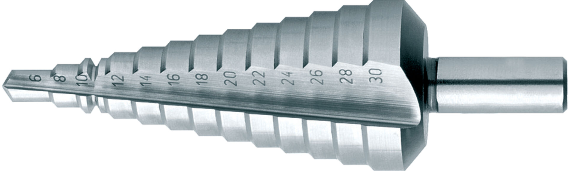 FORMAT Universal-Stufenbohrer HSS 12,5-37,00mm Gerade genutet FORMAT Universal-Stufenbohrer HSS 12,5-37,00mm Gerade genutet