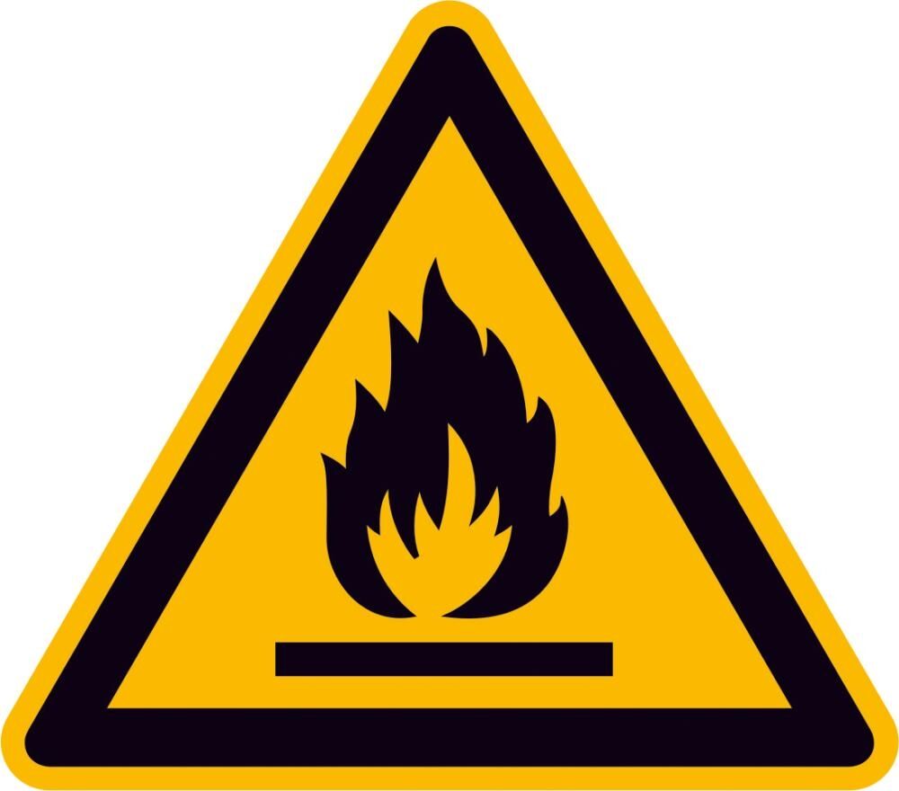 Warnschild FEUERGEFÄHRLICHE STOFFE 200mm ALU Nr. 11.0152