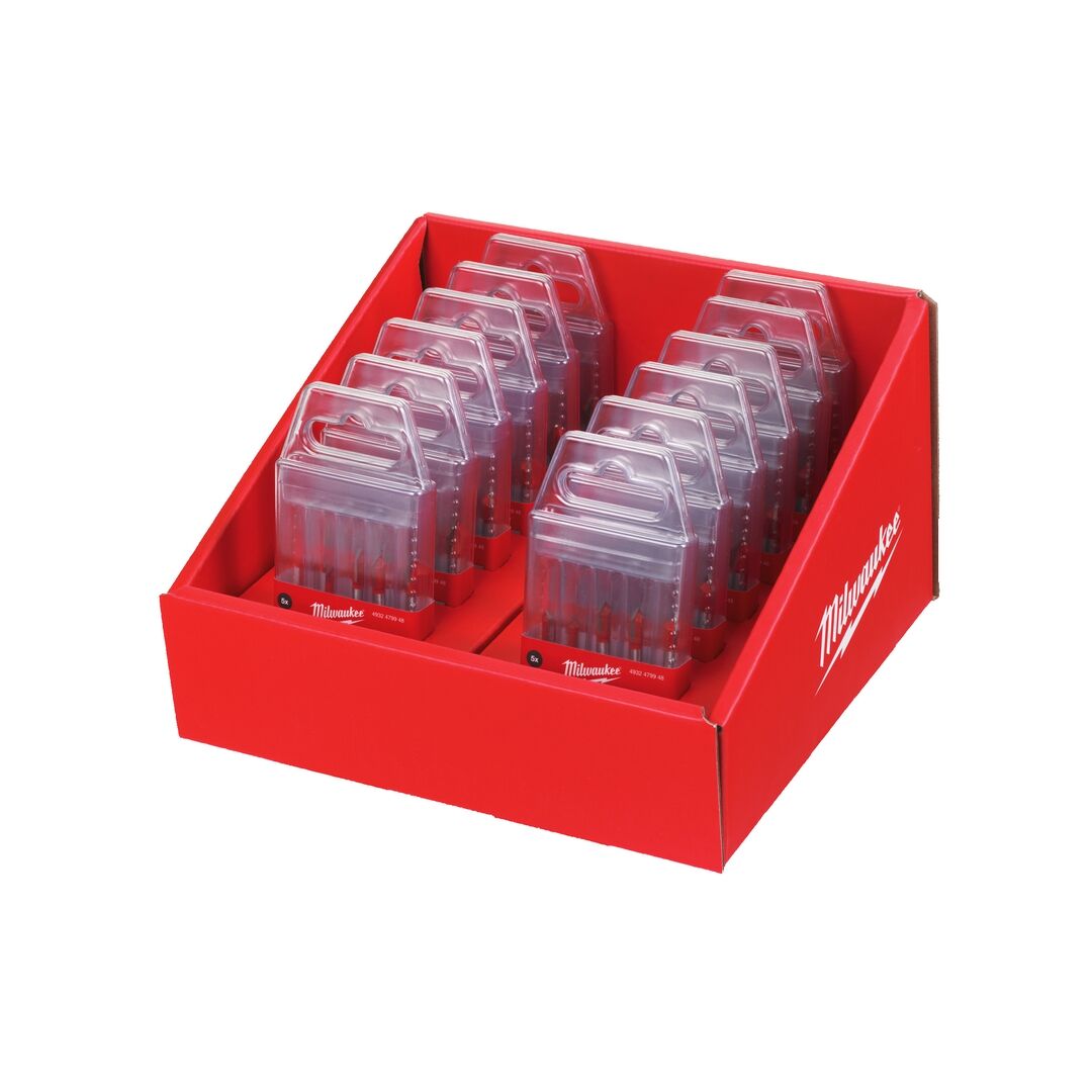 MILWAUKEE Glas-/Fliesenbohrer-Set 4, 5, 6, 6, 8 mm, 5-teilig