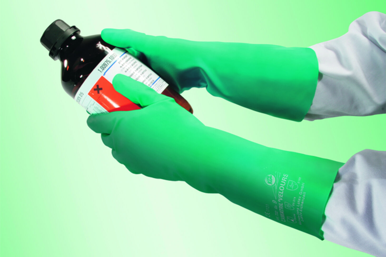 KCL Schutzhandschuh CAMATRIL VELOURS 732 grün 400mm lange Stulpe Gr. 9 KCL Schutzhandschuh CAMATRIL VELOURS 732 grün 400mm lange Stulpe Gr. 9