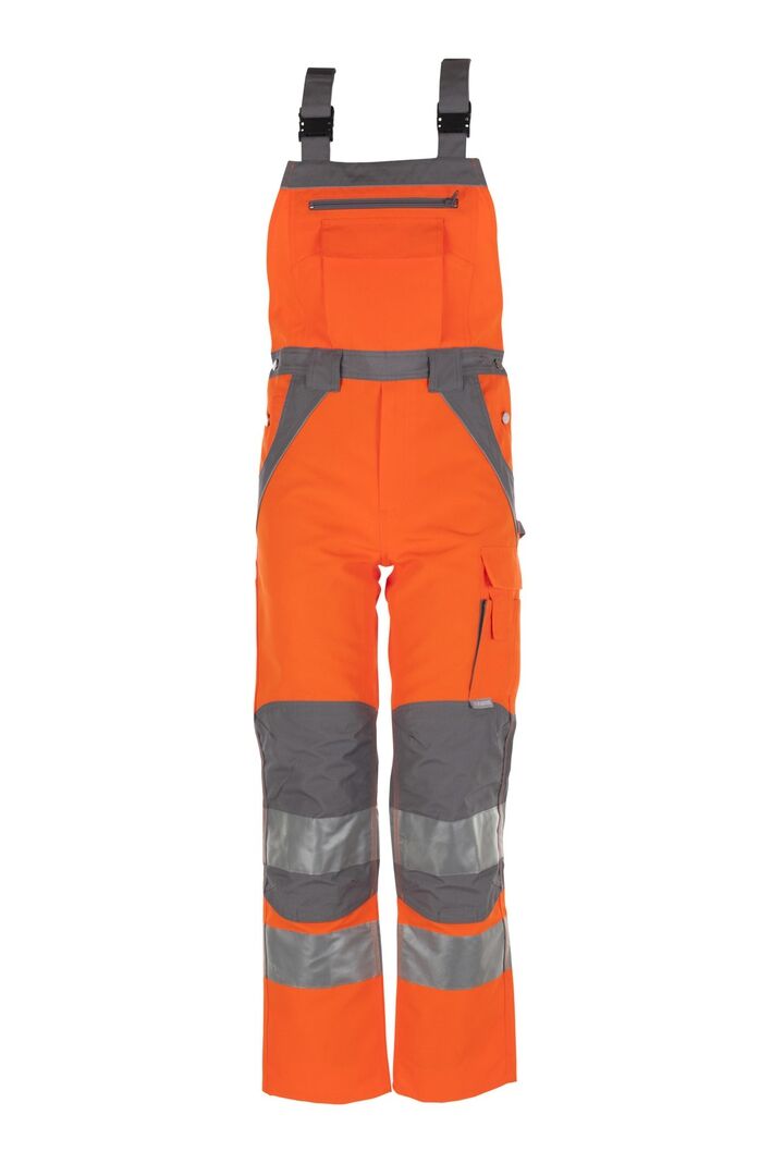 PLANAM Plaline Warnschutz Latzhose orange/zink Gr. 46 PLANAM Plaline Warnschutz Latzhose orange/zink Gr. 46