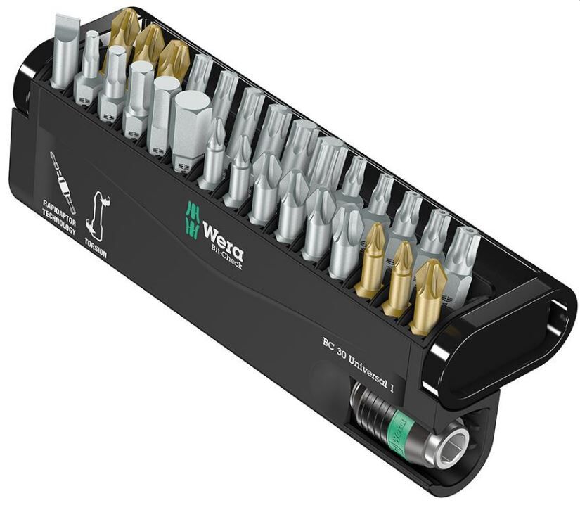 WERA Bitsortiment 30-teilig, BC 30, Bit Check Universal