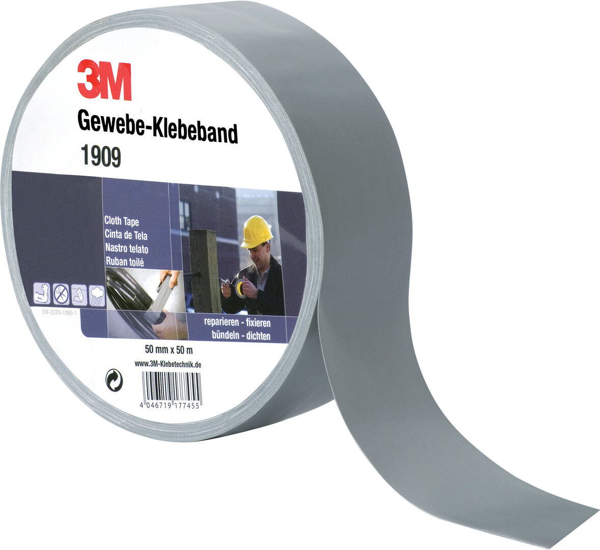 3M Gewebe-Klebeband 1900 50mmx50m silber 3M Gewebe-Klebeband 1900 50mmx50m silber