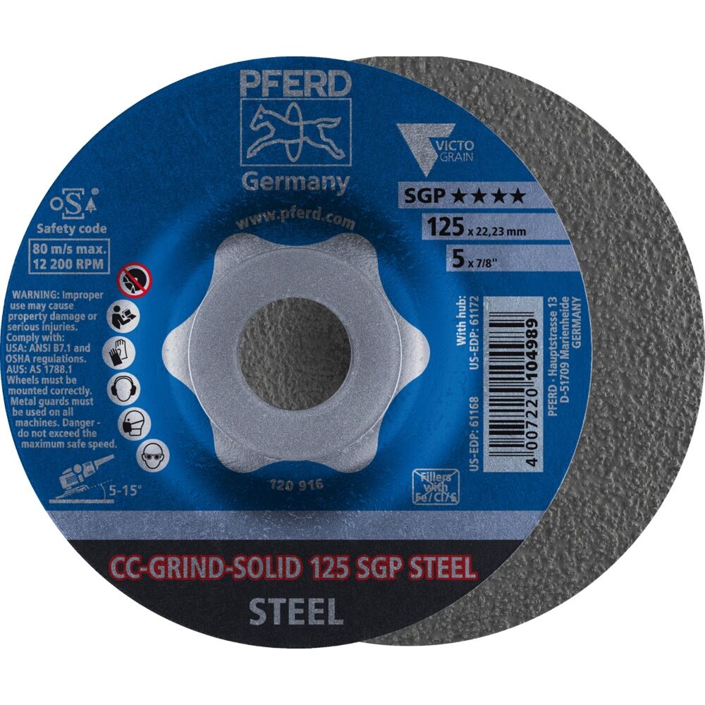 PFERD Schleifscheibe CC-Grind-Solid SGP STEEL 125mm PFERD Schleifscheibe CC-Grind-Solid SGP STEEL 125mm