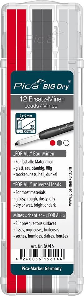 Ersatzminenset FORALL Bau MinenGraphit+Weiß+RotPica