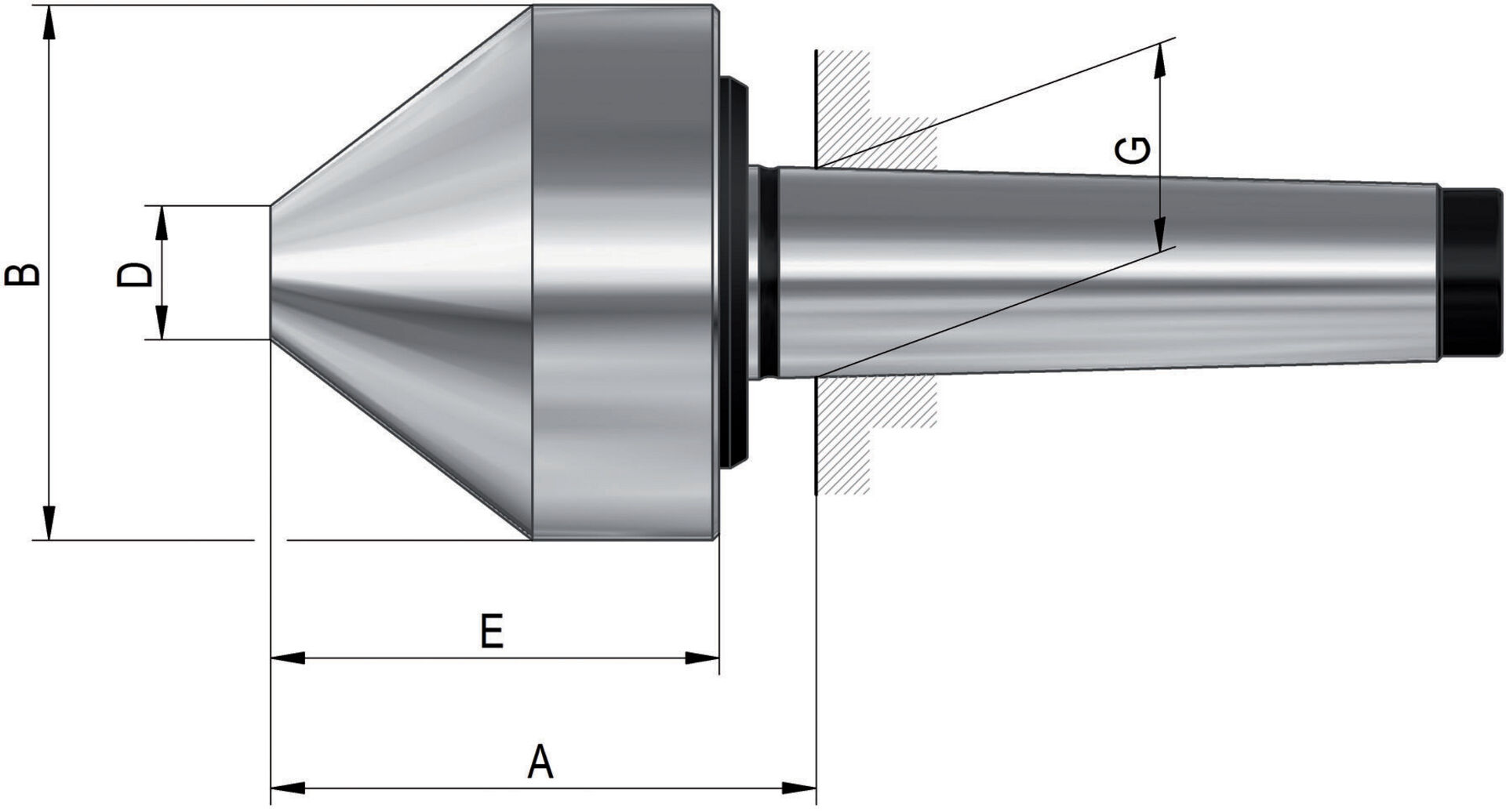 RÖHM Zentrierkegel mitlaufend 618 - 75 Gr. 172 MK 2