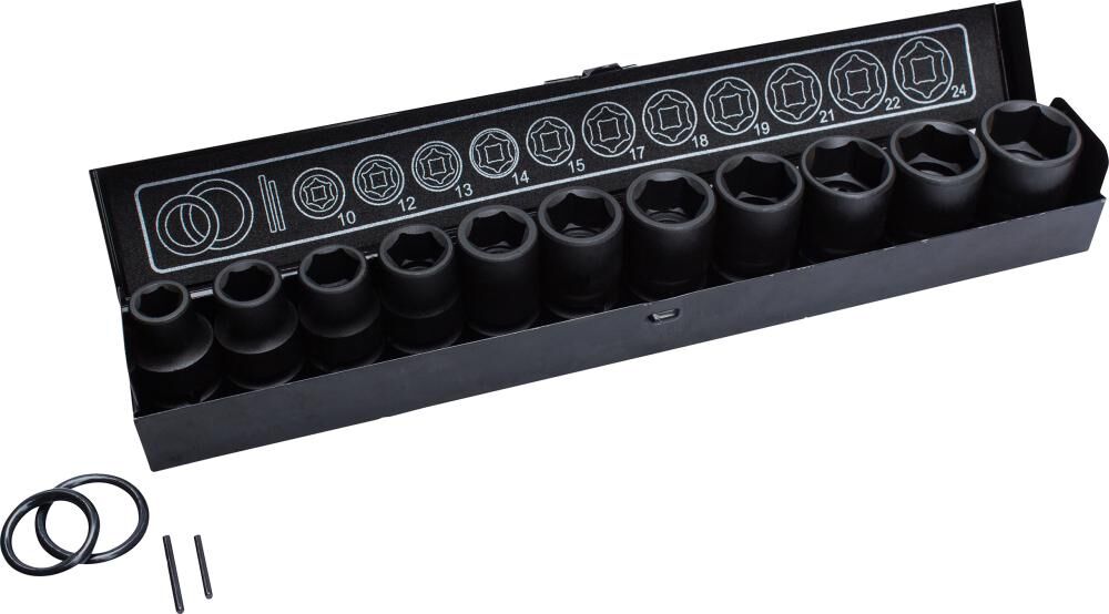 FORTIS Kraft-Steckschlüssel-Set Schlagnuss-Set 1/2" 15tlg. FORTIS Kraft-Steckschlüssel-Set Schlagnuss-Set 1/2" 15tlg.